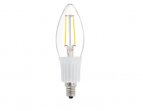 DC 12 Volt Chandelier Cool White 6000k 2W LED Candle Edison Filament C35 Light Bulb E12 MES Mini Base Lamp Low Voltage Ikea Desk Top Outdoor Outside Landscape Machine Room Lighting